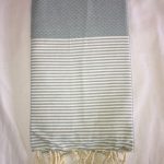 Fouta Nid D'Abeille Rayée (Bleu gris)