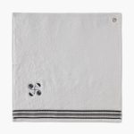 Carre eponge brode Blanc/Gris