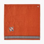 Carre eponge brode Orange